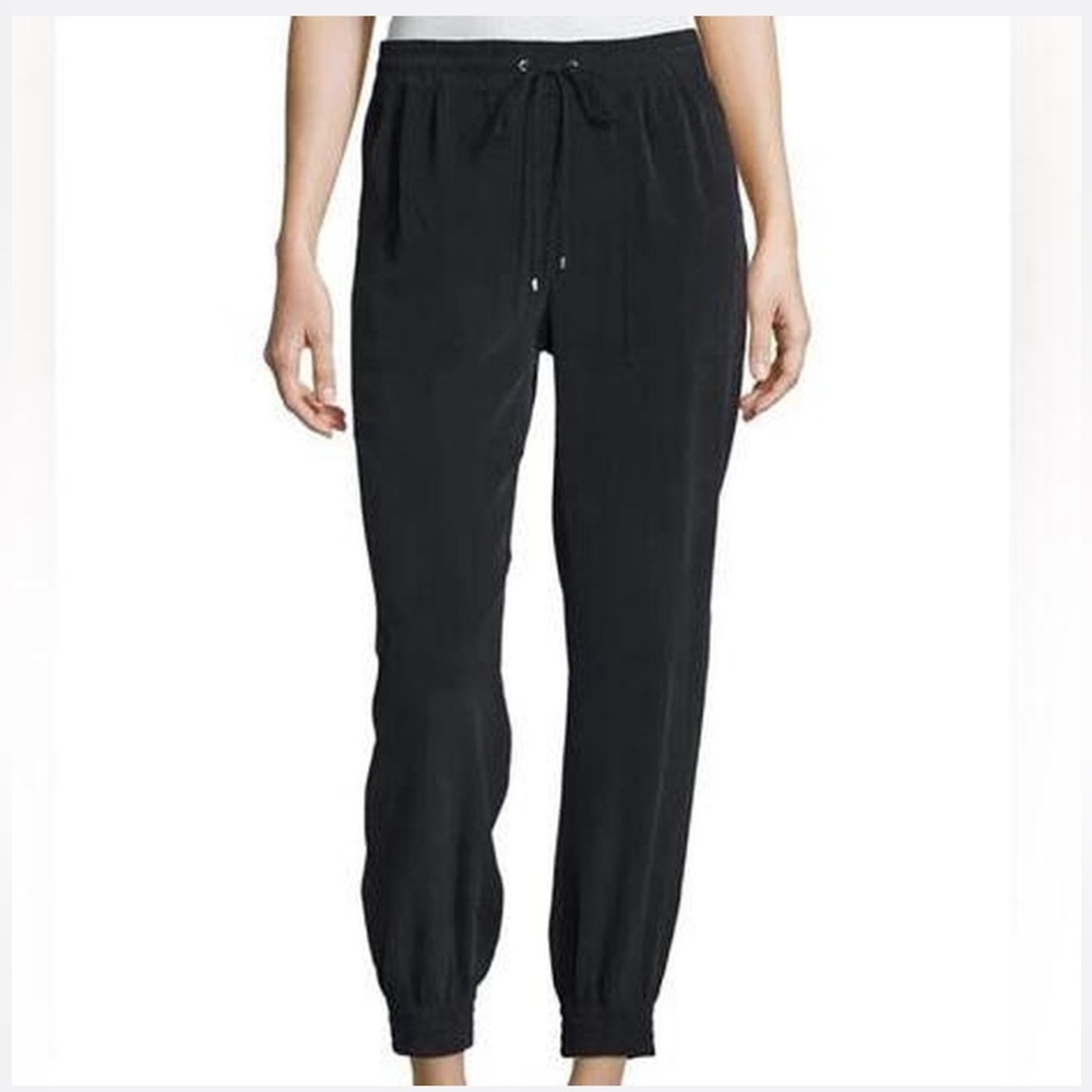 Theory Nylon Joggers Black Pull On Lightweight Medium Excellent Condition